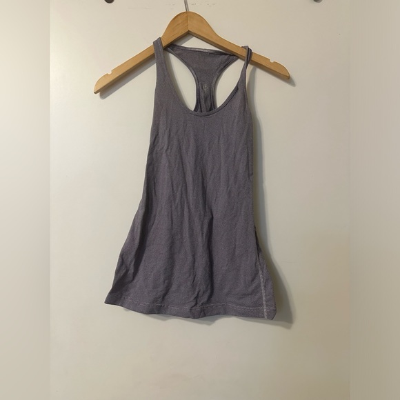 Lululemon Cool Racerback Tank Size 4 | White & Purple Pinstripes | Excellent - Picture 4 of 4